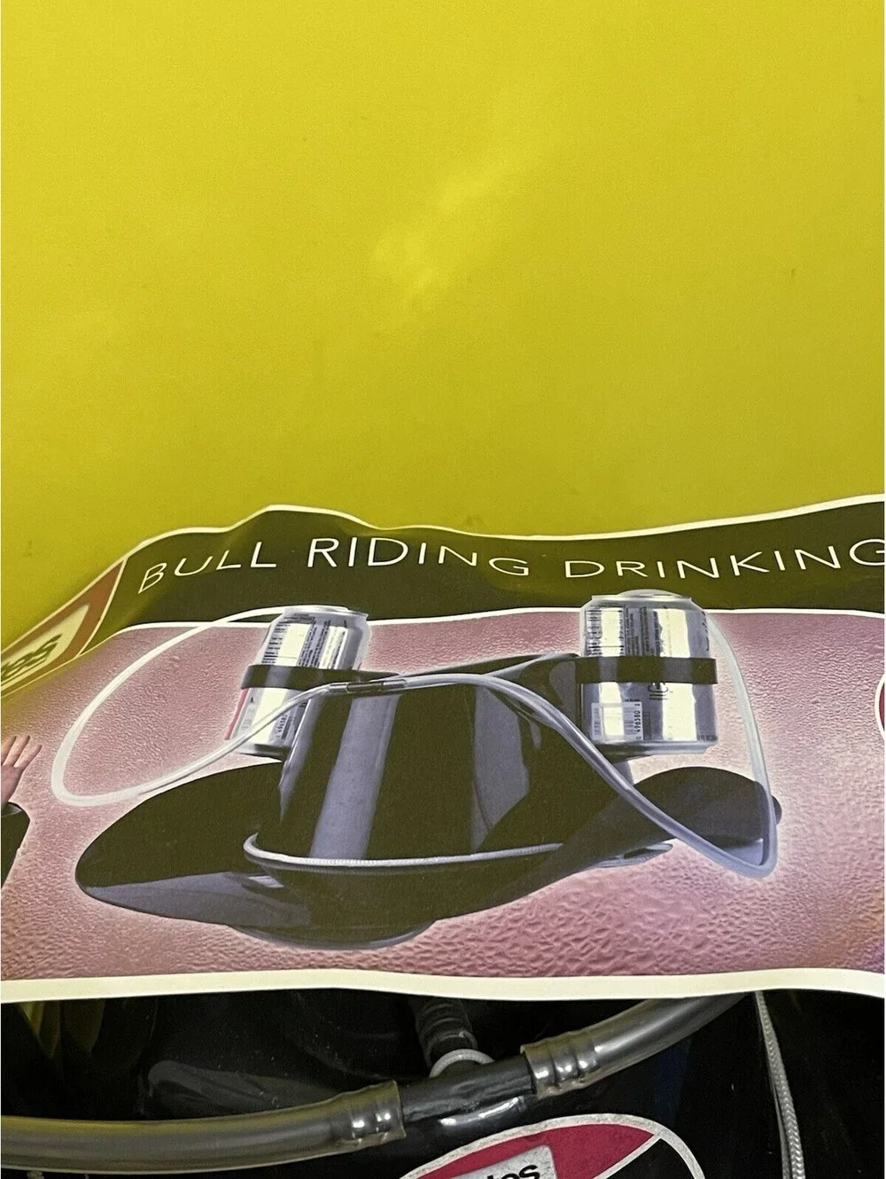 Drinking Hat Bull Riding Hat Holds 2 Cans Brand New